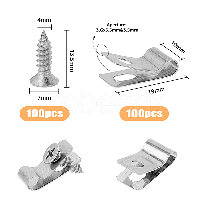 DICOSMETIC 100Pcs 304 Stainless Steel Screws AJEW-DC0001-03-1