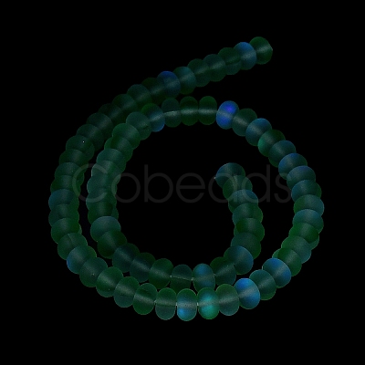 Frosted Transparent Glass Beads Strands FGLA-M002-01F-1