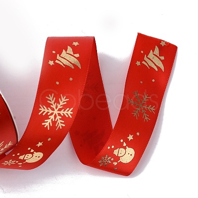 25 Yards Christmas Theme Printed Polyester Ribbon OCOR-C004-04B-1