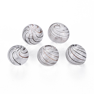 Transparent Handmade Blown Glass Globe Beads GLAA-T012-35D-05-1