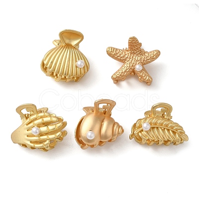 5Pcs 5 Styles Ocean Theme Alloy Claw Hair Clips MRMJ-P018-01MG-1