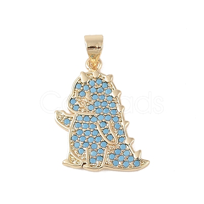 Brass Micro Pave Cubic Zirconia Pendants KK-E111-45F-G-1