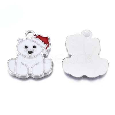 Bear Alloy Enamel Pendants ENAM-R041-33-1