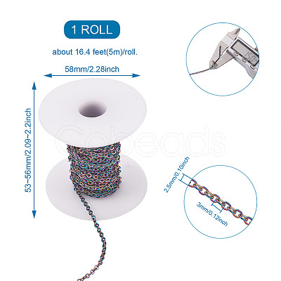 PVD Vacuum Plating 304 Stainless Steel Cable Chains CHS-TA0001-14-1