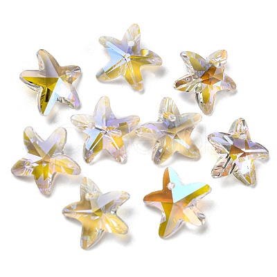 Faceted Glass Charms GLAA-H101-A-17-01-1