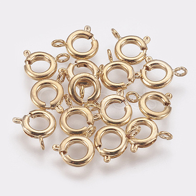 Brass Spring Ring Clasps X-KK-Q669-33G-1