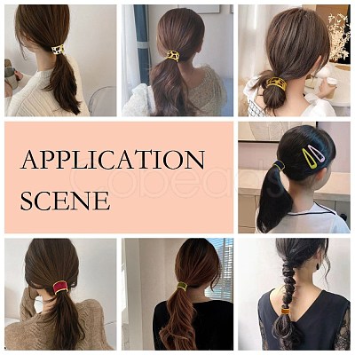 Alloy Ponytail Cuff Rubber Elastic Hair Ties OHAR-P018-A06-1