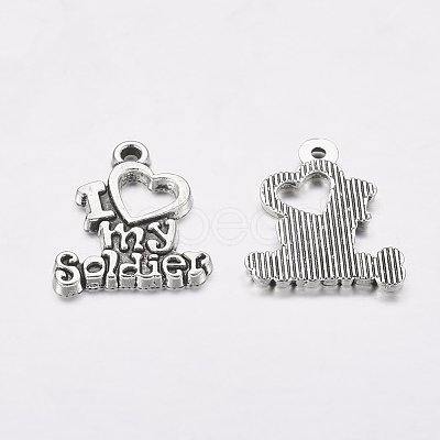 Tibetan Style Alloy Message Pendants TIBEP-5286-AS-LF-1