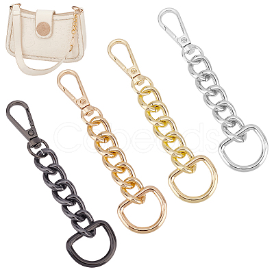 WADORN 4Pcs 4 Colors Alloy Curb Chain Purse Strap Extenders FIND-WR0008-85-1