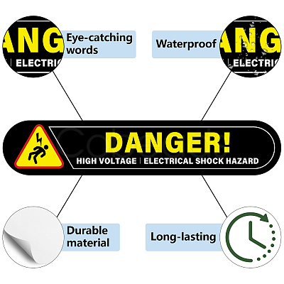 Mini PVC Coated Self Adhesive DANGER Warning Stickers STIC-WH0017-007-1