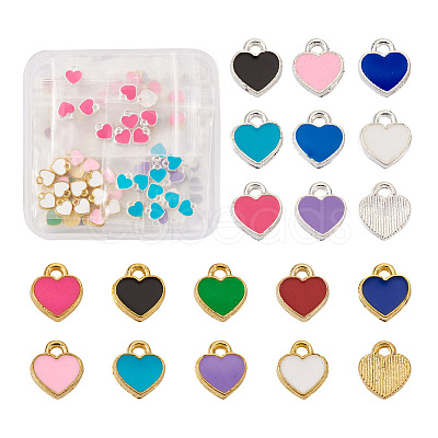 Cheriswelry 170Pcs 17 Colors Zinc Alloy Enamel Charms ENAM-CW0001-08-1