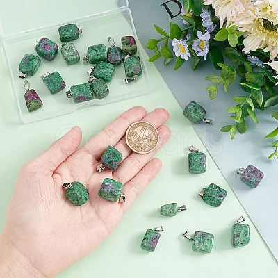 Unicraftale 24Pcs Natural Ruby in Zoisite Pendants G-UN0001-16C-1