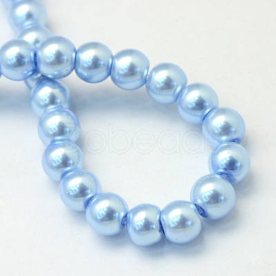 Baking Painted Pearlized Glass Pearl Round Bead Strands HY-Q003-10mm-24-1