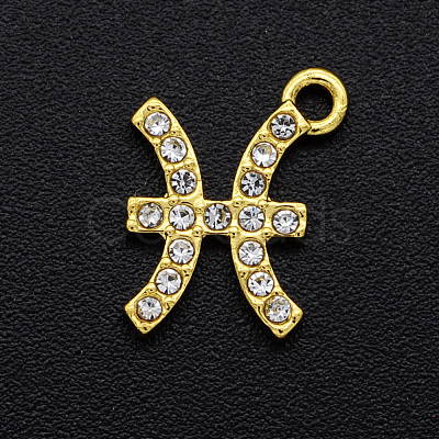 Alloy Rhinestone Charms PALLOY-S098-DA024-12-1