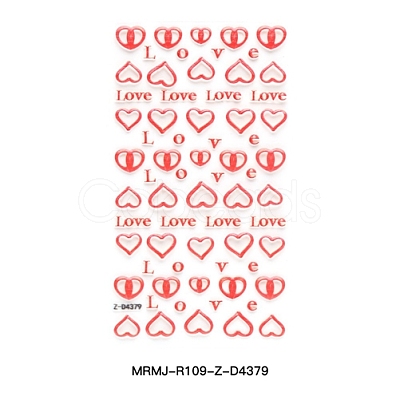 Valentine's Day 5D Love Nail Art Sticker Decals MRMJ-R109-Z-D4379-1