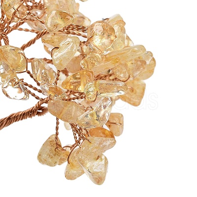 Natural Yellow Quartz Chips Tree Decorations DJEW-M012-01A-1