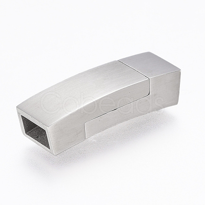 Tarnish Resistant 304 Stainless Steel Magnetic Clasps with Glue-in Ends STAS-F130-44P-1