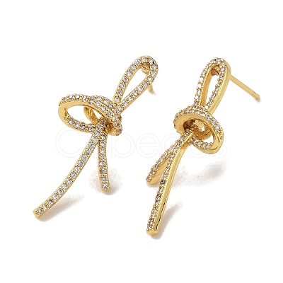 Brass Stud Earrings EJEW-R162-14G-1