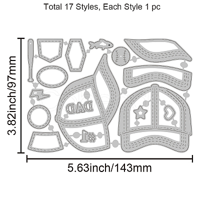 Carbon Steel Cutting Dies Stencils DIY-WH0309-1914-1