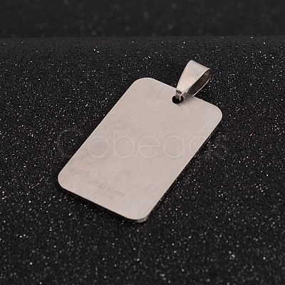 Tarnish Resistant Rectangle 201 Stainless Steel Tag Pendants X-STAS-I032-120-1