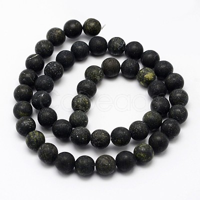 Natural Serpentine/Green Lace Stone Beads Strands G-D676-4mm-1