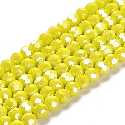 Electroplate Opaque Glass Beads Strands EGLA-A035-P6mm-A04-1