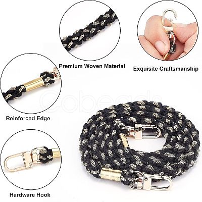 WADORN&reg 2Pcs 2 Style Braided Cord Bag Straps FIND-WR0005-36-1