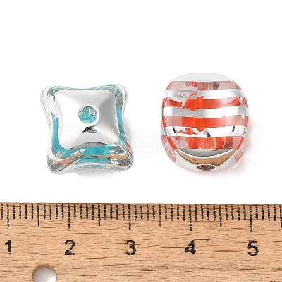 Spray Painted Acrylic Beads OACR-H123-03-1