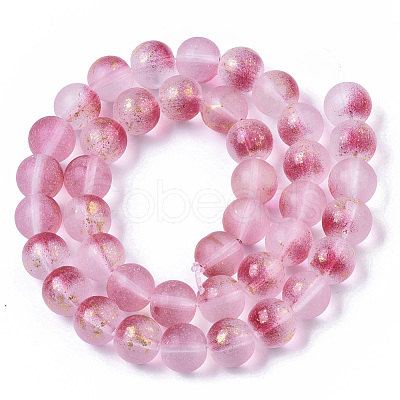 Frosted Spray Painted Glass Beads Strands GLAA-N035-03D-C04-1