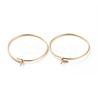 316 Surgical Stainless Steel Hoop Earring Findings STAS-J025-01B-G-1