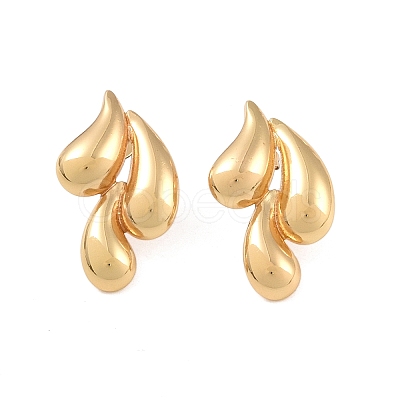 Teardrop 304 Stainless Steel Stud Earrings for Women EJEW-K278-29G-1