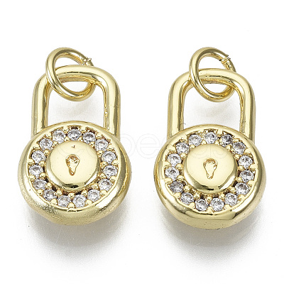 Brass Micro Pave Cubic Zirconia Pendants ZIRC-S061-180G-NF-1