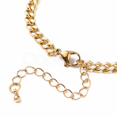 Two Tone Handmade Brass Curb Chain Bracelet Makings AJEW-JB00850-1