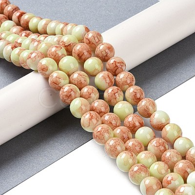 Baking Paint Glass Bead Strands GLAA-H031-01C-02-1