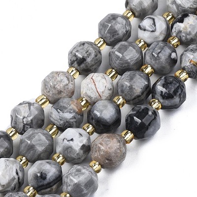 Natural Map Stone/Picasso Stone Beads Strands G-N326-100-09-1