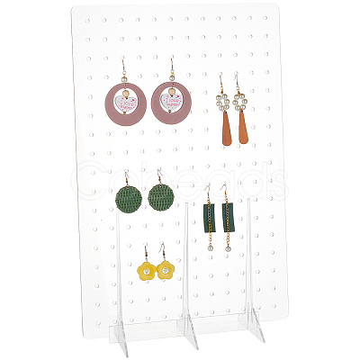 Transparent Acrylic Slant Back Earring Display Stands EDIS-WH0029-94-1