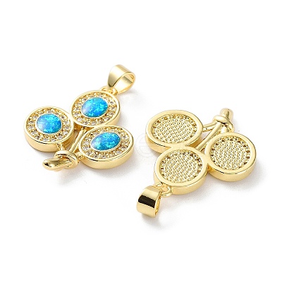 Rack Plating Brass Micro Pave Cubic Zirconia Pendants KK-C041-24G-1