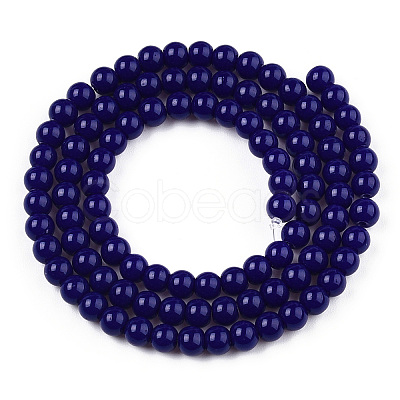 Opaque Solid Color Glass Beads Strands GLAA-T032-P4mm-03-1