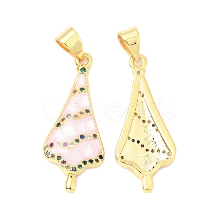 Brass Micro Pave Colorful Cubic Zirconia Pendants KK-G430-01G-03-1