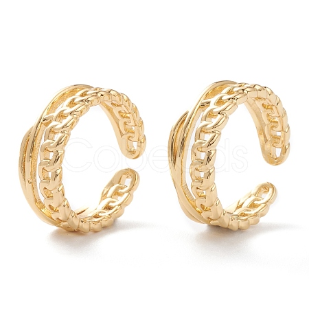 Brass Cuff Rings RJEW-H131-03G-1