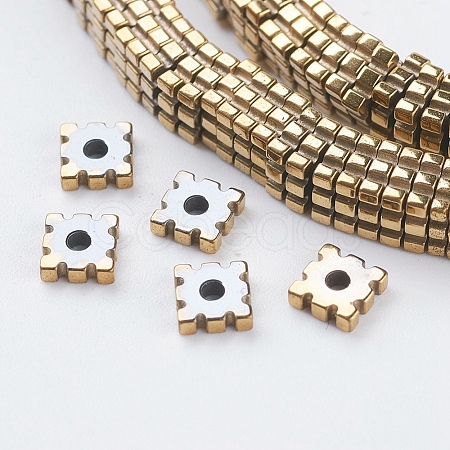 Vacuum Plating Electroplate Non-magnetic Synthetic Hematite Beads Strands G-F534-C06-1
