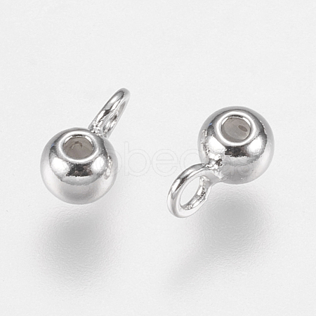 Rhodium Plated 925 Sterling Silver Tube Bails STER-E057-01P-3mm-1