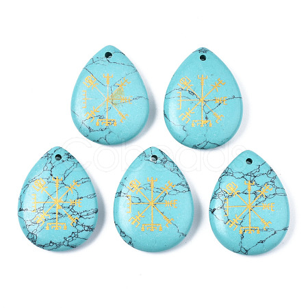 Synthetic Turquoise Pendants G-T122-72H-1