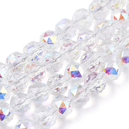 Electroplate Transparent Glass Beads Strands EGLA-N002-34C-C03-1