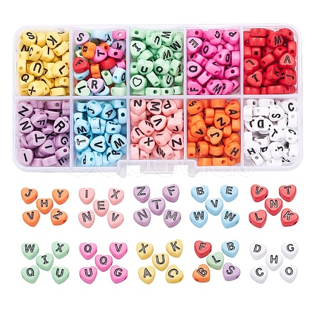 500Pcs 10 Colors Opaque Acrylic Enamel Beads MACR-YW0001-48-1