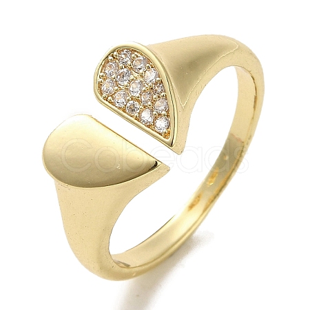 Brass Micro Pave Cubic Zirconia Rings for Women RJEW-E295-38G-1