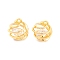 Brass Charms, with Glass,  Lead Free & Cadmium Free, Twist Spiral Stud, Real 24K Gold Plated, 11x10.5x10.5mm, Hole: 1.2mm