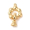 Brass Fold Over Clasps, Long-lasting Plated, Flower, Real 18K Gold Plated, 24mm, Hole: 1.3mm