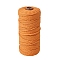 Cotton Macrame Cord, Round Macrame Rope for Wall Hangers, Boho Decorations, DIY Macrame Craft, Orange, 3mm, about 54.68 Yards(50m)/Roll