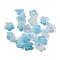 Iridescent Acrylic Bead Caps, AB Color Plated, 5-Petal Flower, Deep Sky Blue, 12.5x12.5x6.5mm, Hole: 1.5mm